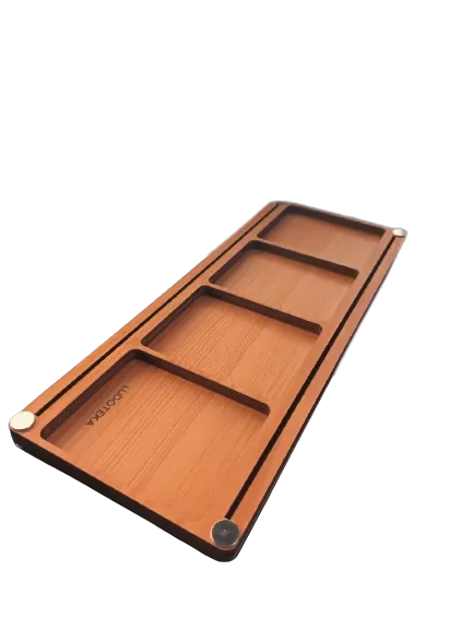 Organizador de cartas y fichas cafe claro