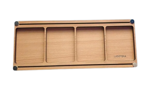 Organizador de cartas y fichas cafe claro