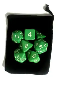 Juego dados Rol verdes