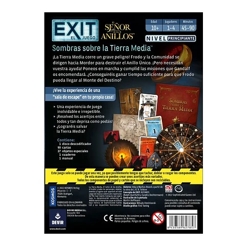 Devir Exit: El Señor De Los Anillos – Juego De Escape Room En Español – Cooperativo De Misterio Para Adultos +10 Años