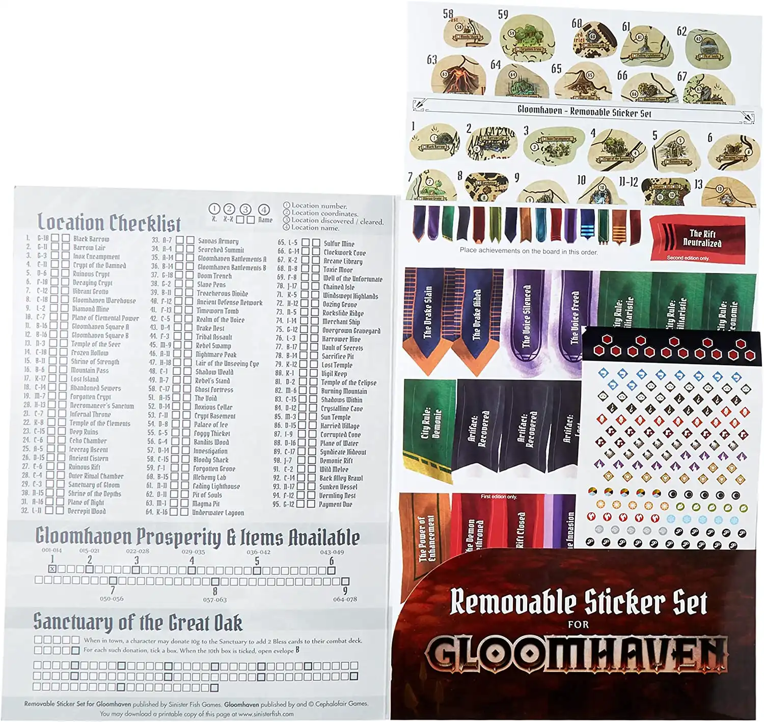 Gloomhaven Removable Stickers