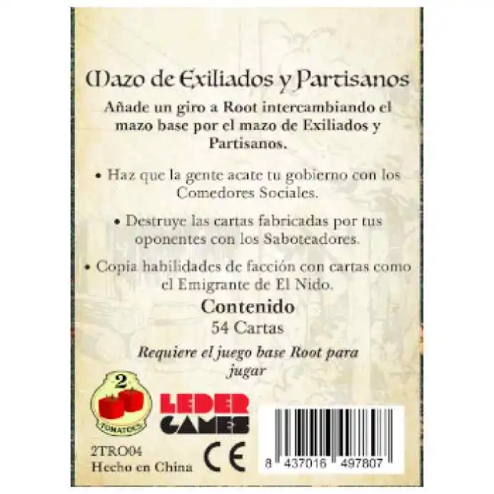 Root Pack cartas de Exiliados y Partisanos
